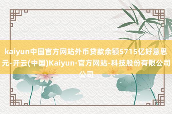 kaiyun中国官方网站外币贷款余额5715亿好意思元-开云(中国)Kaiyun·官方网站-科技股份有限公司