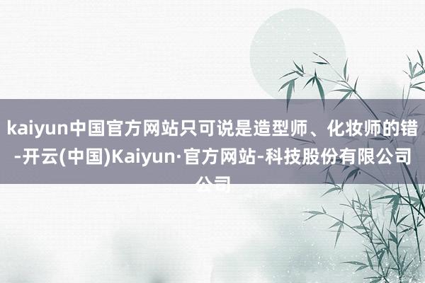 kaiyun中国官方网站只可说是造型师、化妆师的错-开云(中国)Kaiyun·官方网站-科技股份有限公司