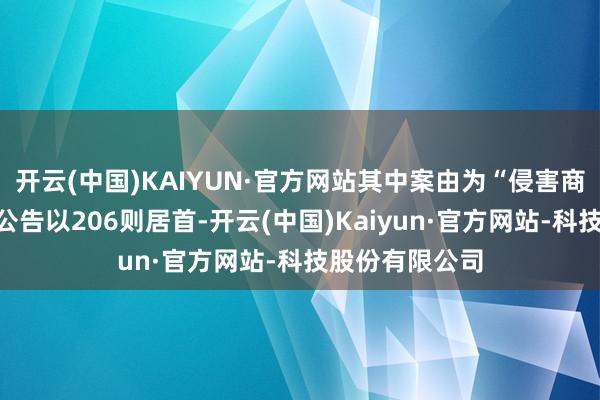 开云(中国)KAIYUN·官方网站其中案由为“侵害商标权纠纷”的公告以206则居首-开云(中国)Kaiyun·官方网站-科技股份有限公司