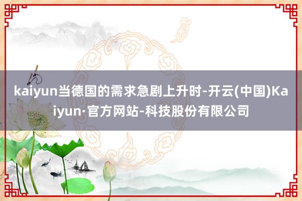 kaiyun当德国的需求急剧上升时-开云(中国)Kaiyun·官方网站-科技股份有限公司