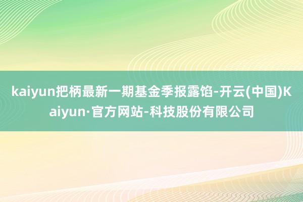 kaiyun把柄最新一期基金季报露馅-开云(中国)Kaiyun·官方网站-科技股份有限公司